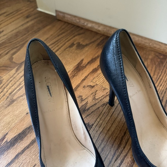 J. Crew Black Leather Heels Round Toe - Picture 2 of 5